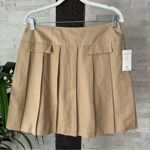 LARRY LEVINE Vintage Linen Blend Pleated Petite Skirt Size 10P New with Tags
